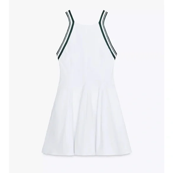 Zara White Mini Dress with Green-Striped Halter - Picture 5 of 10